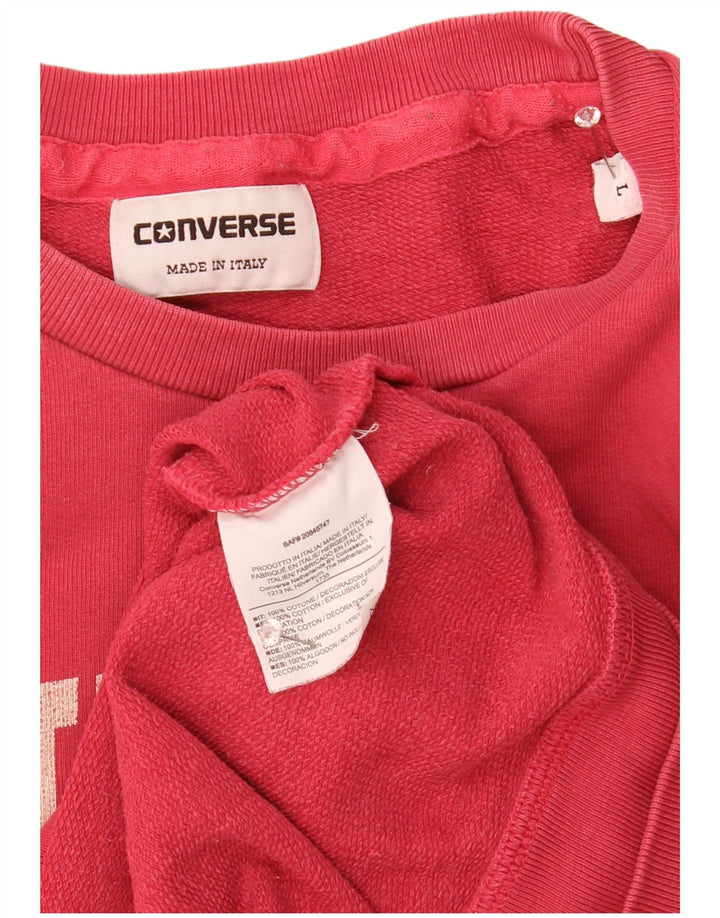Мужской свитшот с рисунком Converse, большой розовый хлопковый джемпер