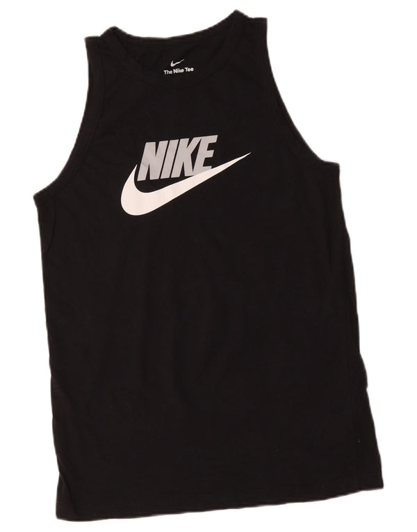 Майка с рисунком NIKE для мальчиков 13–14 лет, размер XL, черный хлопок