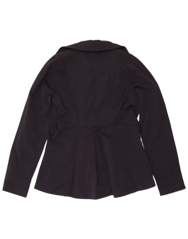 Женское полупальто ZARA UK 12, средний темно-синий, хлопок