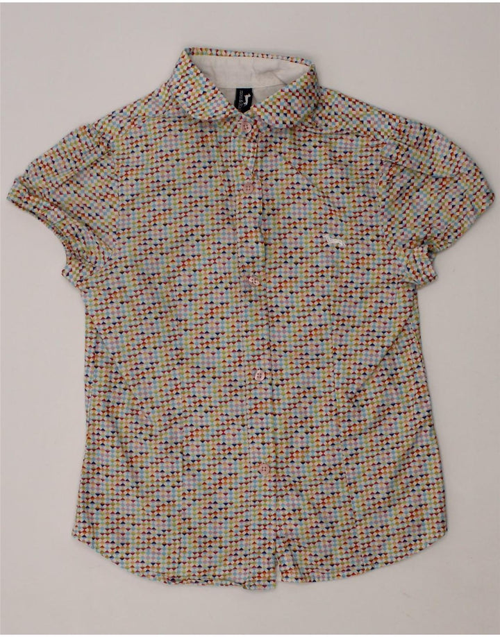 HARMONT & BLAINE Girls Shirt 7-8 Years Multicoloured Geometric Vintage Harmont & Blaine and Second-Hand Harmont & Blaine from Messina Hembry 