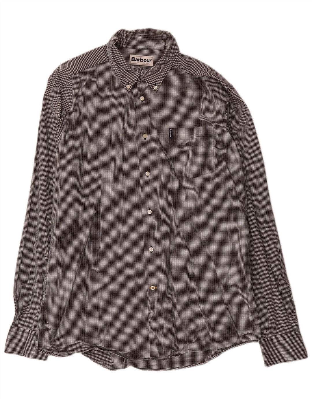 Мужская рубашка по индивидуальному заказу Barbour, большая черная хлопковая клетка в мелкую клетку