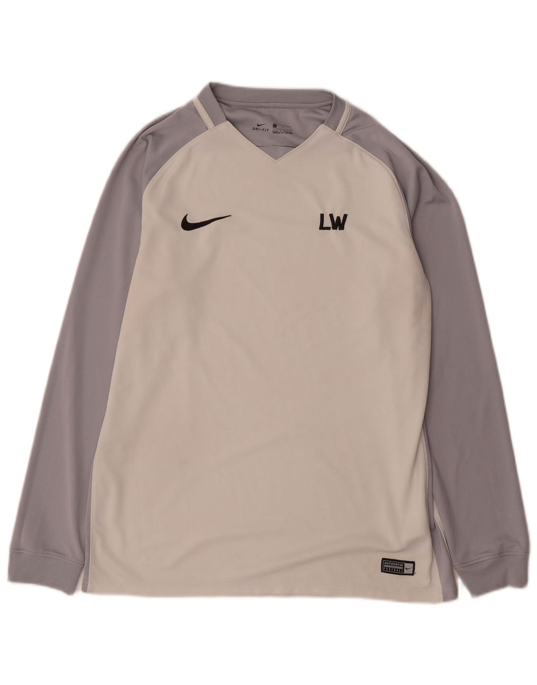 Мужской топ Nike Dri Fit с графикой и длинными рукавами, большой белый полиэстер с цветными блоками