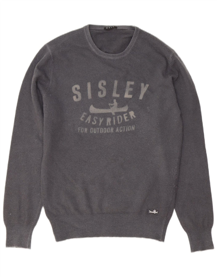Мужской джемпер с круглым вырезом Sisley, средний серый