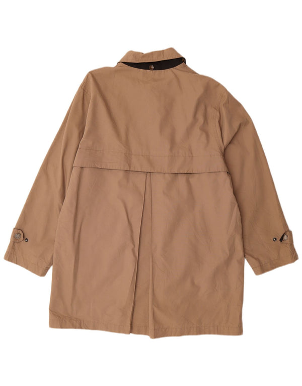 London Fog Womens Loose Fit Overcoat UK 14 Medium Brown Cotton
