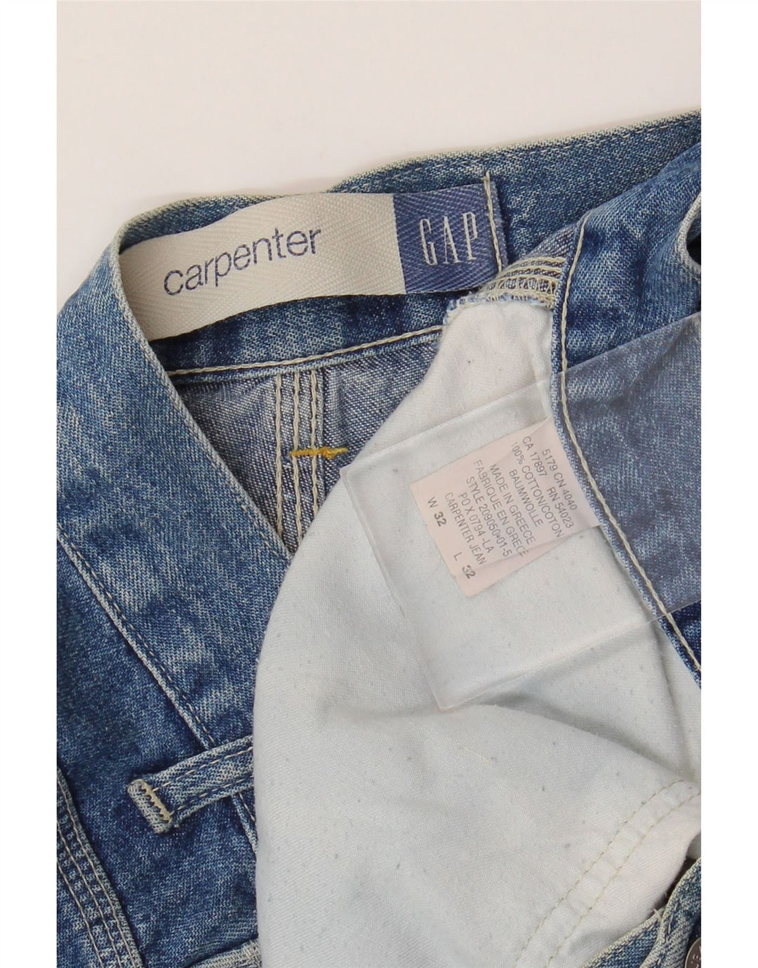 Мужские прямые джинсы-карго Gap Carpenter W32 L32, синие, хлопок