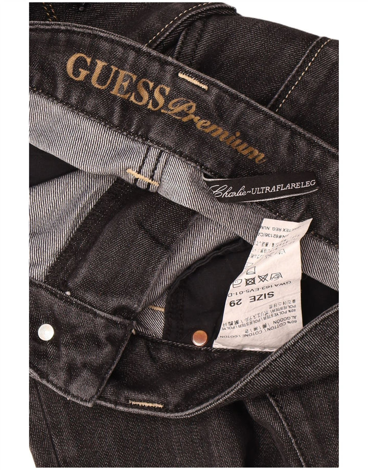Женские расклешенные джинсы Guess W29 L32, черный хлопок