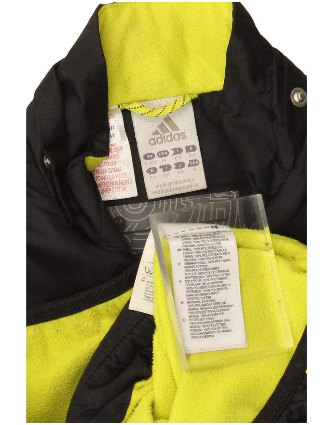 Спортивный костюм ADIDAS для мальчиков, верхняя куртка 11–12 лет, черный нейлон с цветными блоками