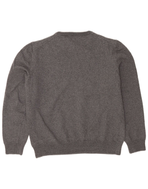 Женский джемпер с круглым вырезом Hugo Boss, Великобритания 18 XL, серый из натуральной шерсти