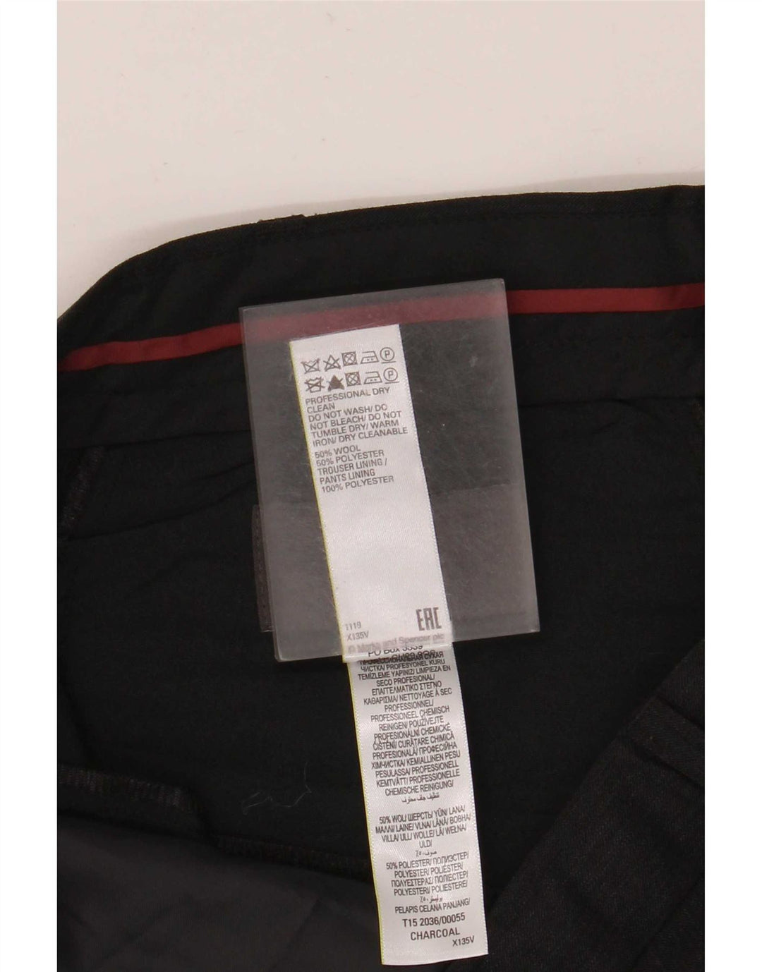 Мужские костюмные брюки классического кроя Marks & Spencer W36 L31 серые шерстяные