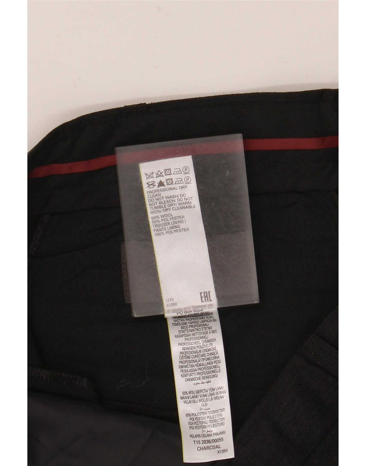 Мужские костюмные брюки классического кроя Marks & Spencer W36 L31 серые шерстяные