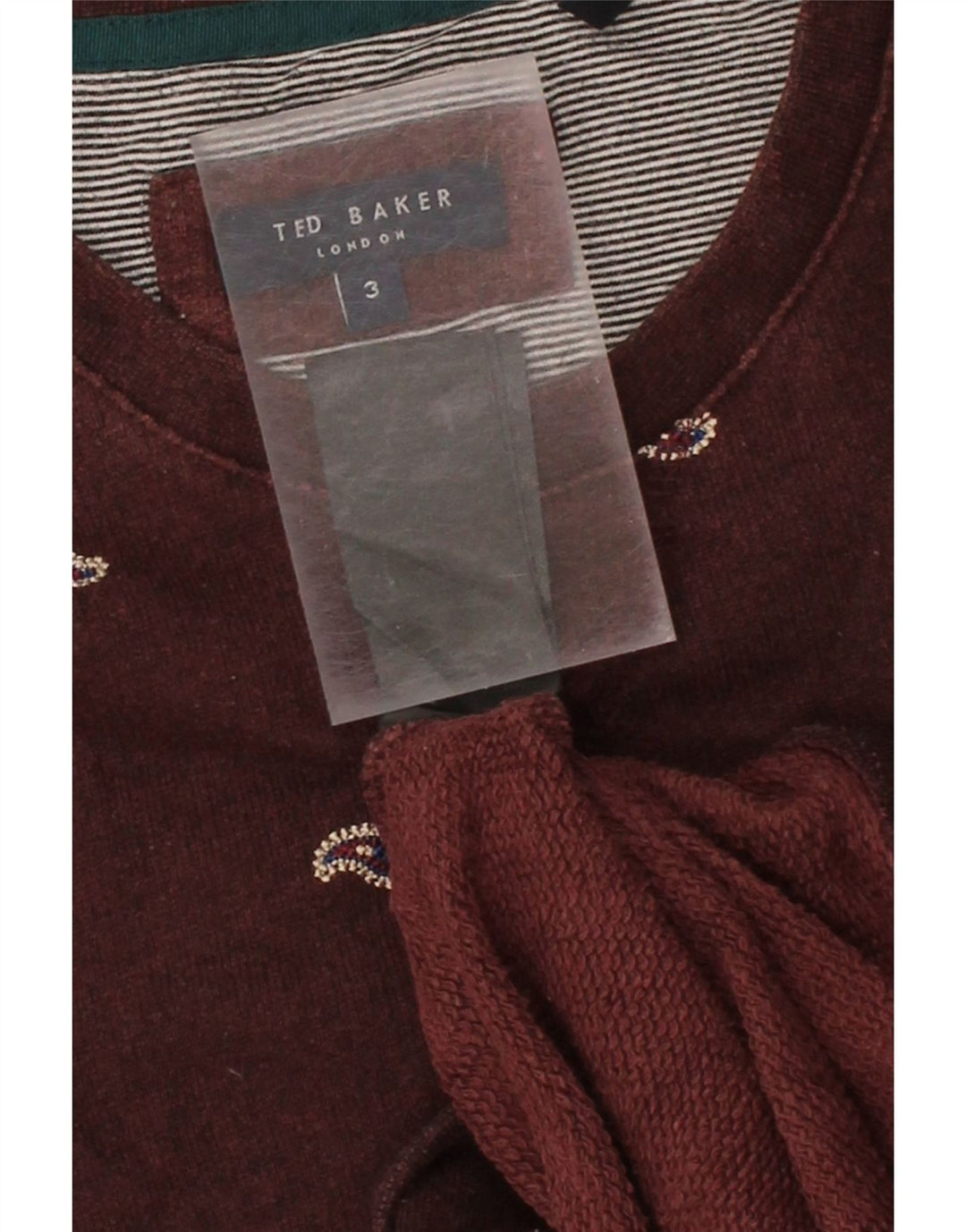 TED BAKER Mens Sweatshirt Jumper Size 3 Medium Brown Paisley Cotton Vintage Ted Baker and Second-Hand Ted Baker from Messina Hembry 