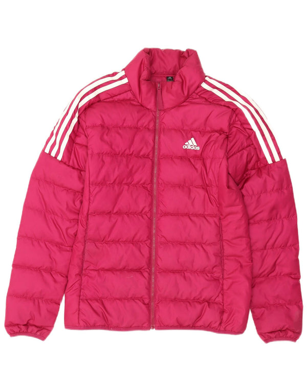 Женская стеганая куртка Adidas UK 8/10, маленький розовый полиэстер
