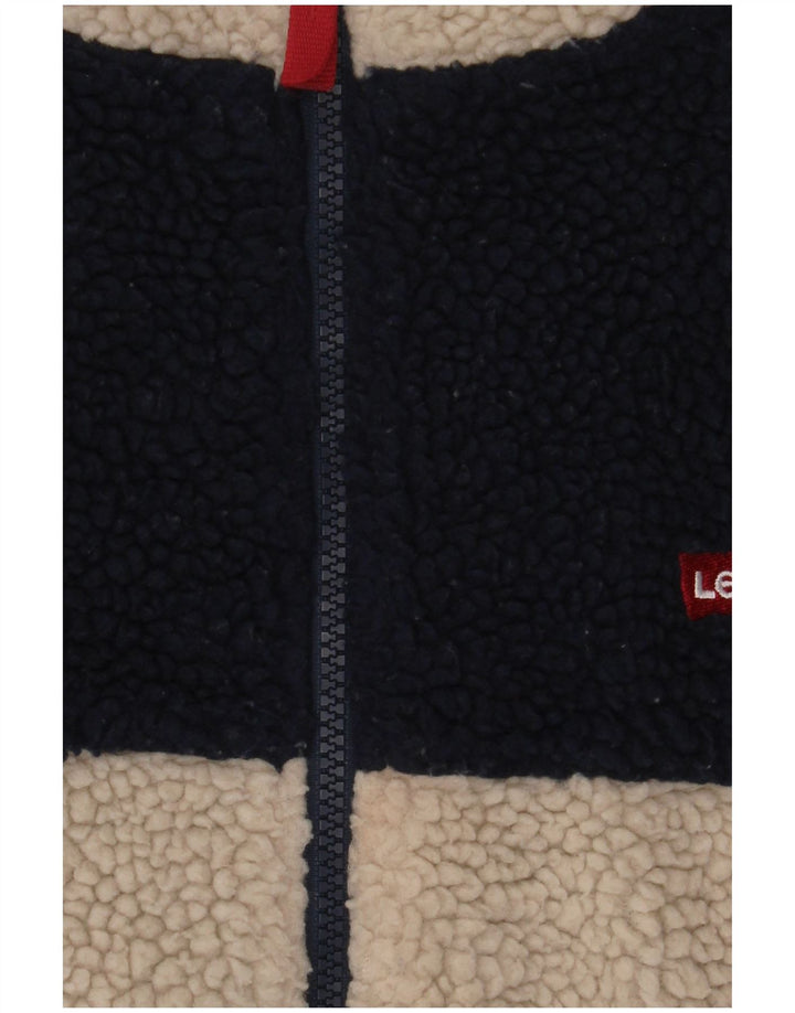 Флисовая куртка Levi's для мальчиков 15–16 лет, бежевый, полиэстер с цветными блоками