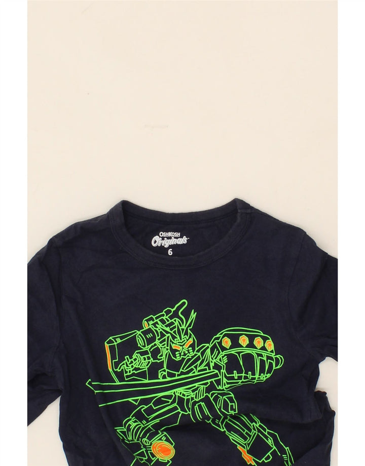 OSH KOSH Boys Graphic Top Long Sleeve 5-6 Years Navy Blue Cotton Vintage Osh Kosh and Second-Hand Osh Kosh from Messina Hembry 