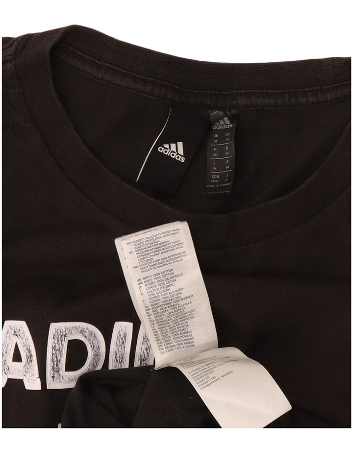 Adidas Мужская футболка с рисунком Топ среднего размера, черный хлопок