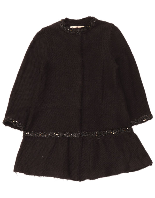 Женское пальто Zara UK 12, средний черный хлопок