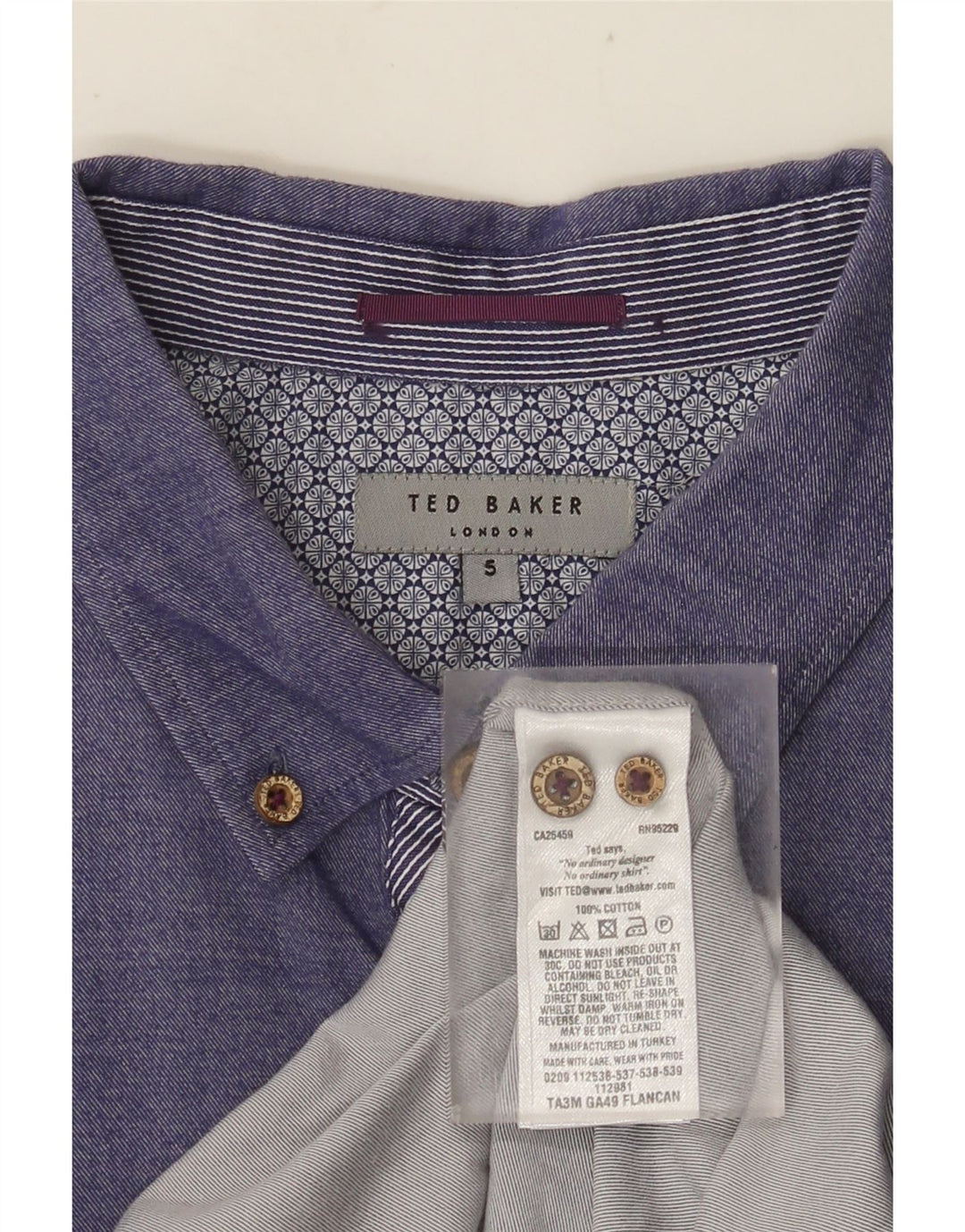 Мужская рубашка TED BAKER, размер 5 XL, фиолетовая, хлопок
