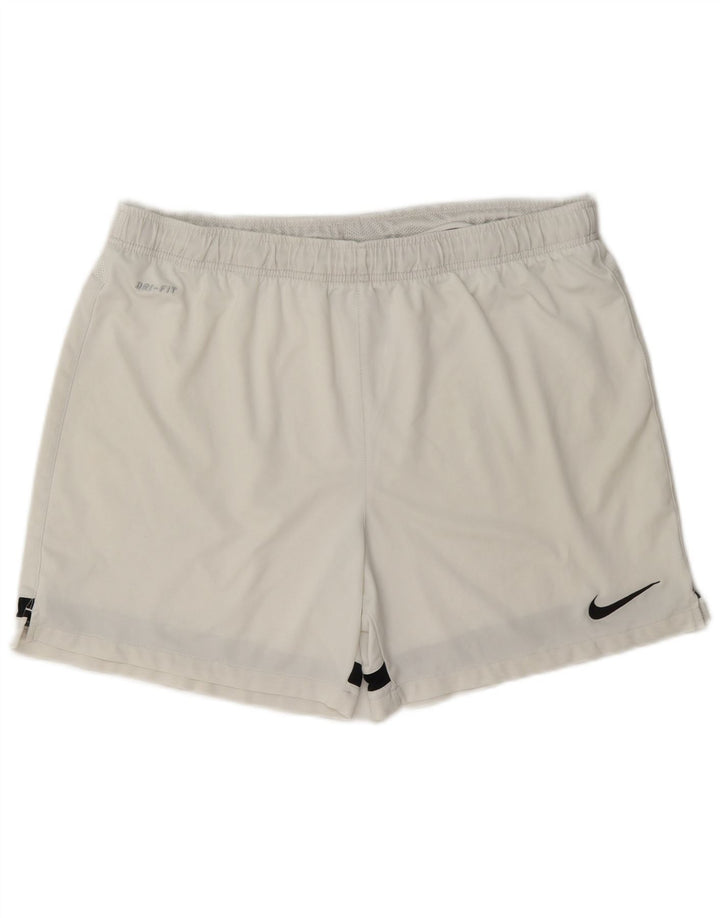 Мужские спортивные шорты Nike Dri Fit, большие белые полиэстер с цветными блоками