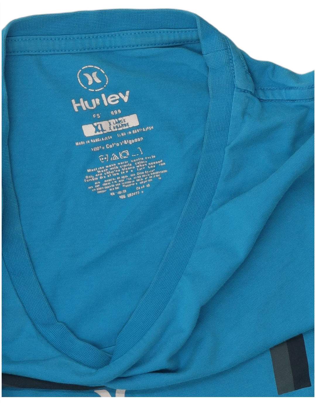 Мужская футболка с рисунком Hurley Top XL, синяя, хлопок