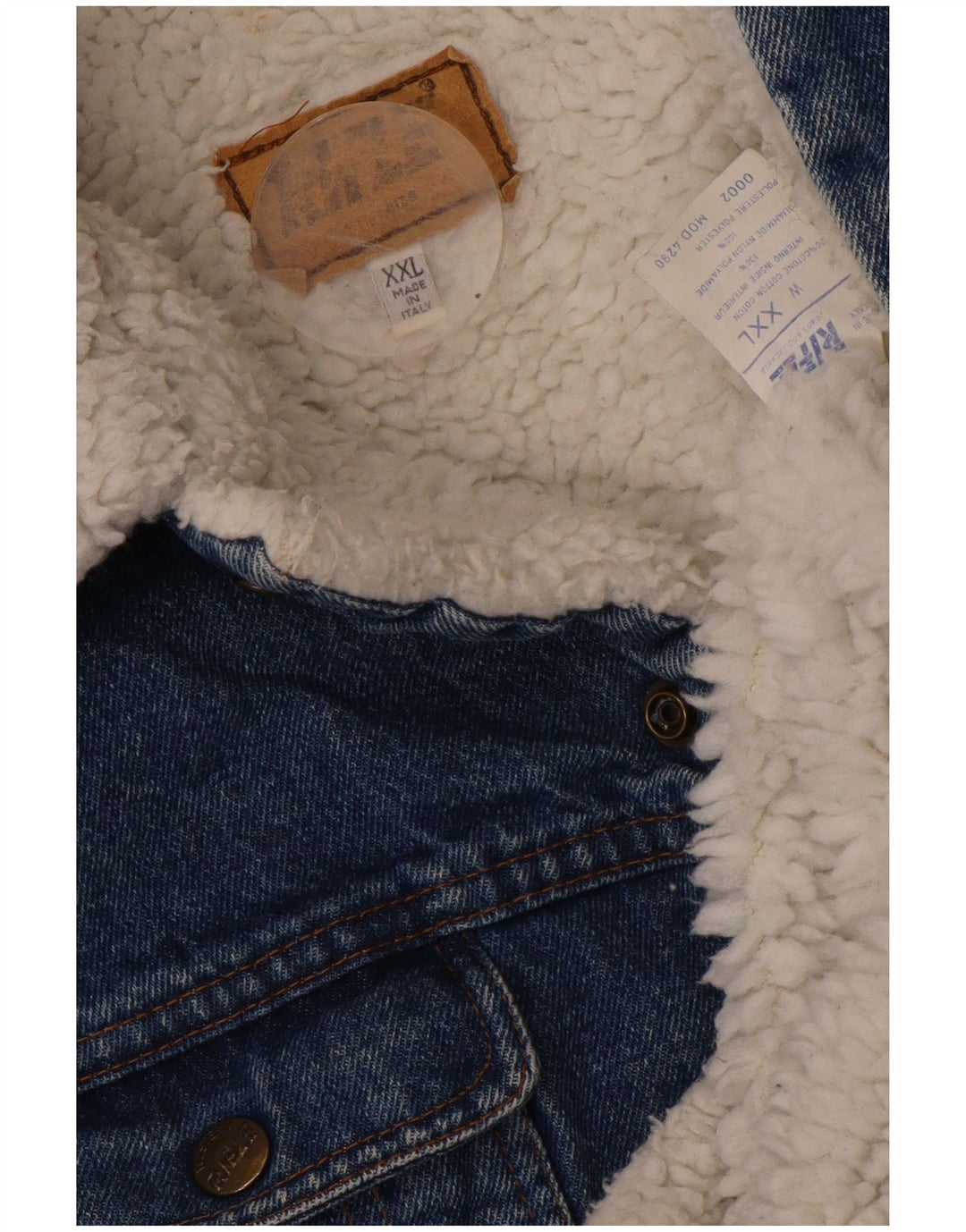 Мужская джинсовая куртка RIFLE Sherpa UK 44 2XL, синяя, хлопок