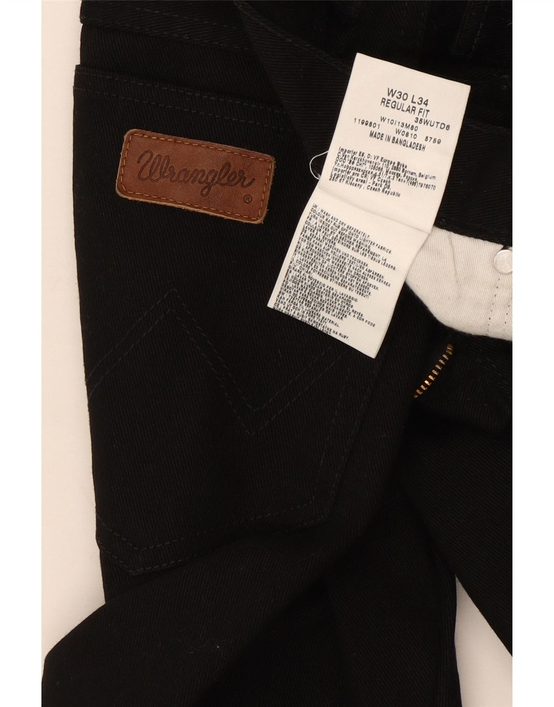 Мужские прямые джинсы Wrangler W30 L31, черный хлопок