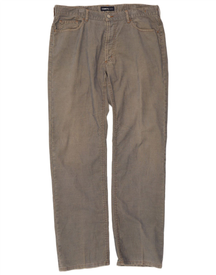 Мужские прямые вельветовые брюки Cerruti W38 L34 синие, полиэстер