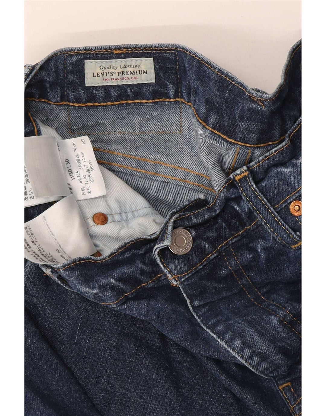 Мужские узкие джинсы Levi's W30 L30 синие, хлопок