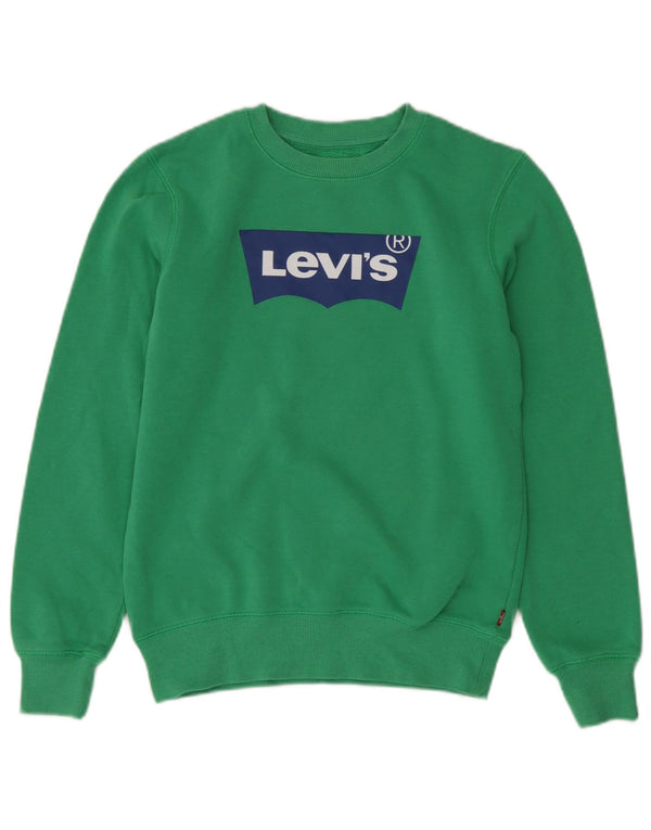 Свитшот с рисунком Levi's для мальчиков 13-14 лет, зеленый хлопок
