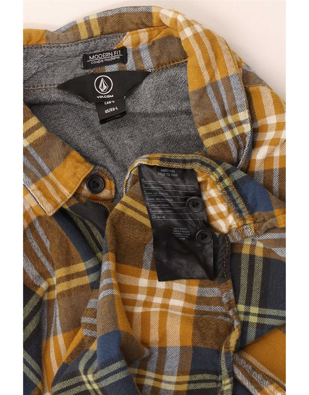Мужская фланелевая рубашка Volcom современного кроя, большая разноцветная клетка, хлопок
