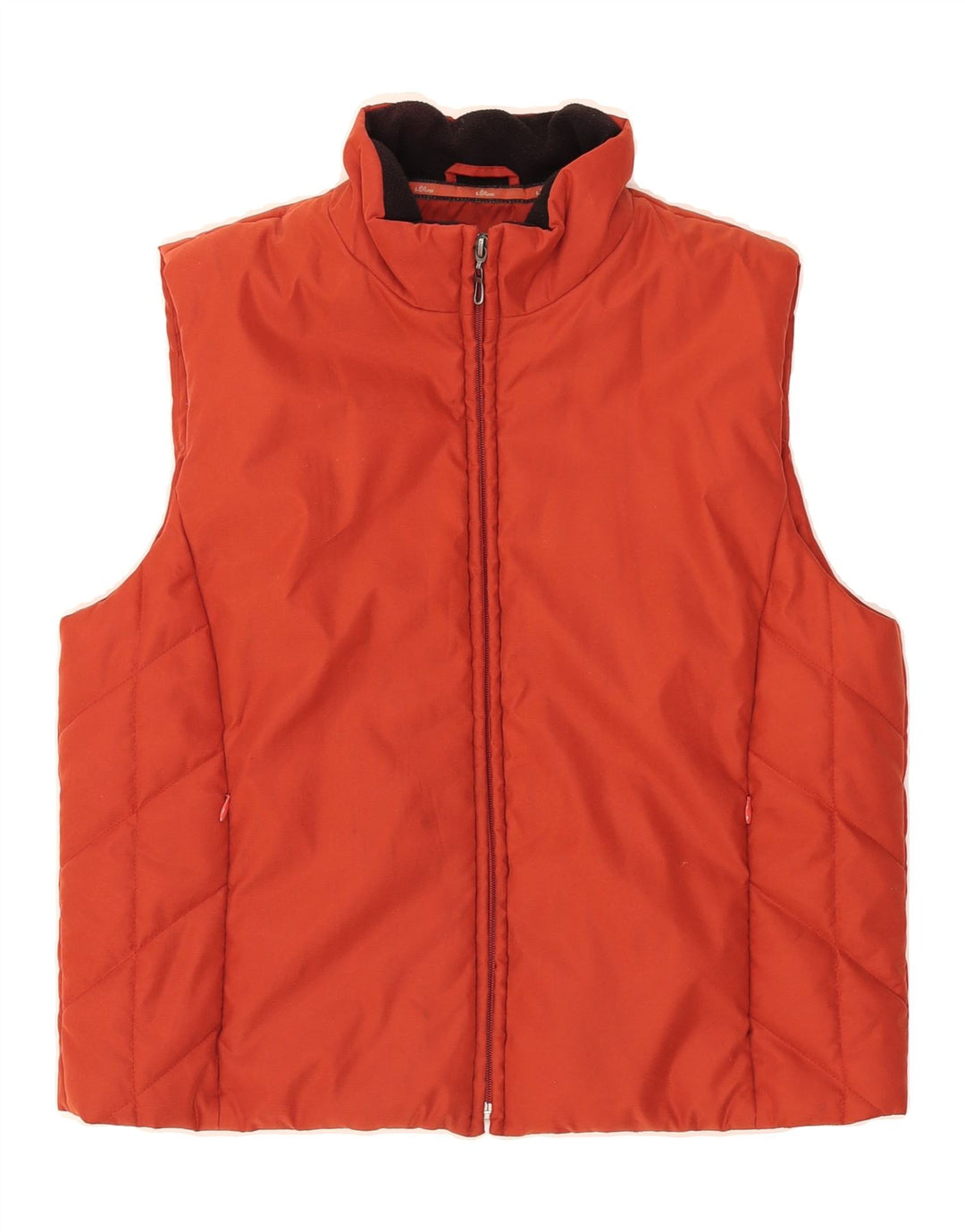 S.OLIVER Womens Padded Gilet EU 42 Large Orange Polyester Vintage S.Oliver and Second-Hand S.Oliver from Messina Hembry 