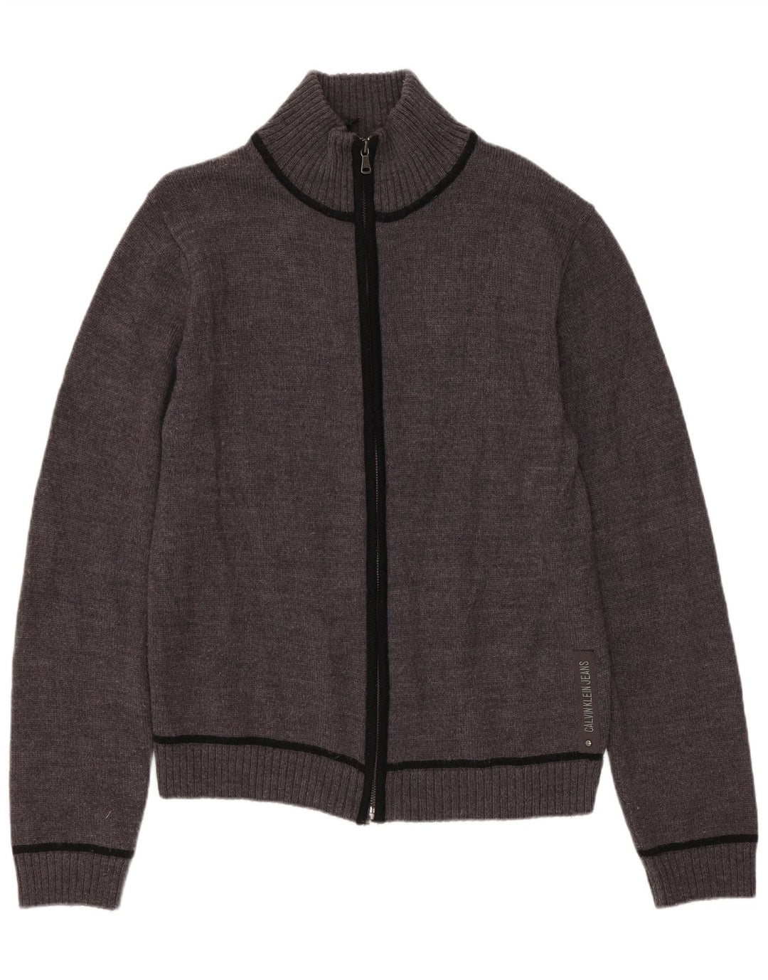 Женский свитер-кардиган CALVIN KLEIN JEANS UK 10, маленький серый из натуральной шерсти