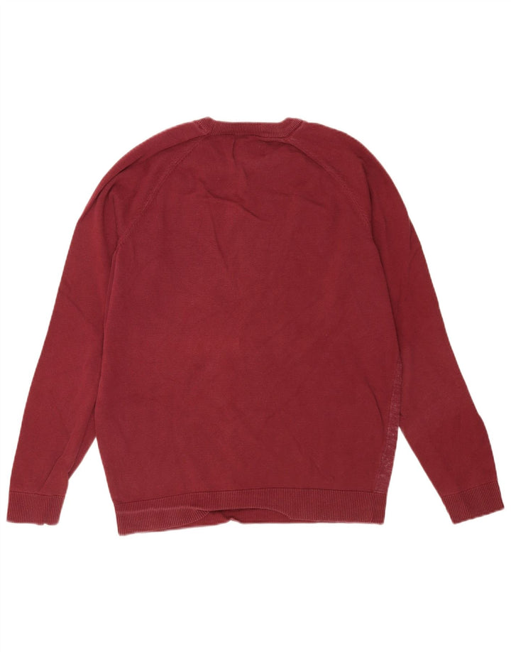 Мужской джемпер с круглым вырезом Jack & Jones, хлопковый свитер среднего красного цвета с крапинками