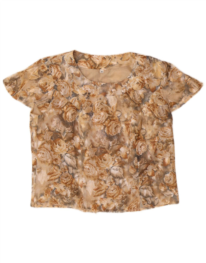 Укороченная женская блузка VINTAGE IT 42 Medium Beige Floral
