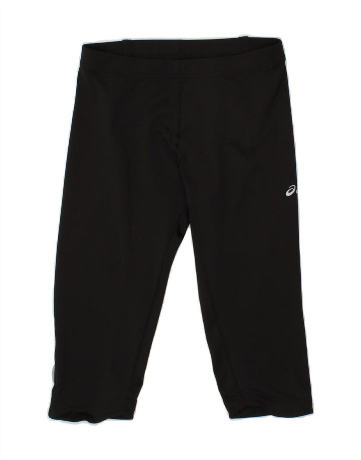 ASICS Womens Capri Tracksuit Trousers UK 8 Small Black Polyester Vintage Asics and Second-Hand Asics from Messina Hembry 