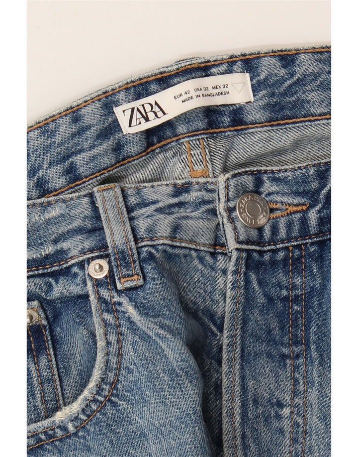 Мужские прямые джинсы Zara EU 42, большие W32 L27, синие