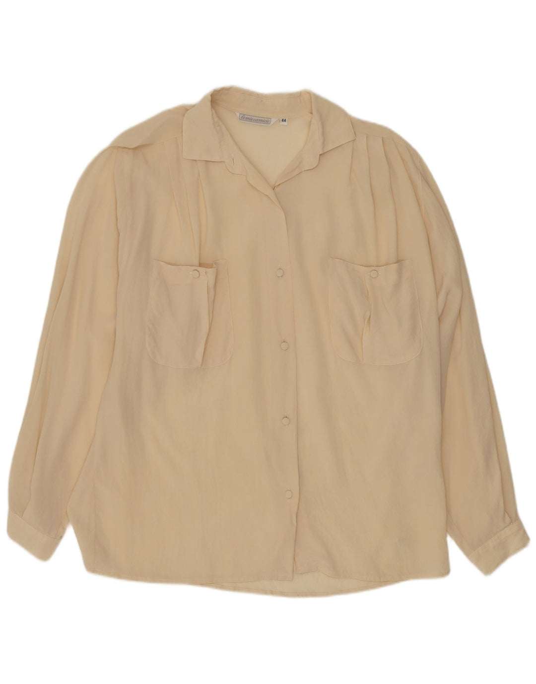 Винтажная женская блузка-рубашка IT 44 Medium Off White Silk