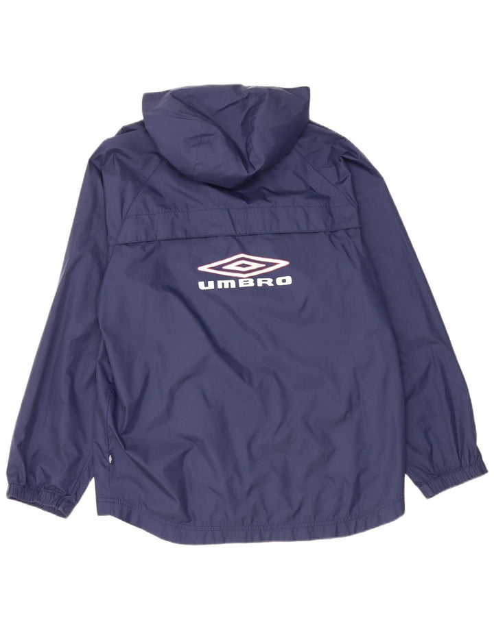 Мужская непромокаемая куртка UMBRO с капюшоном и графикой, Великобритания 36, маленькая, темно-синий, нейлон