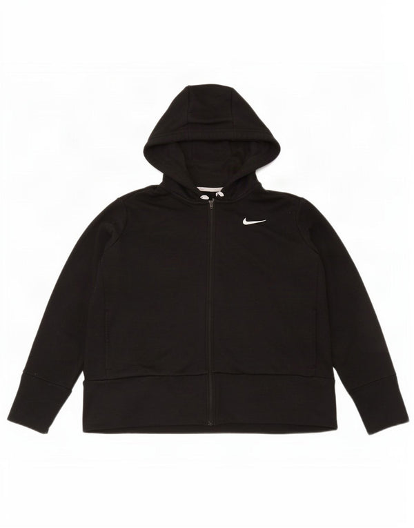 Женский свитер с капюшоном на молнии Nike Dri Fit UK 16, большой черный полиэстер