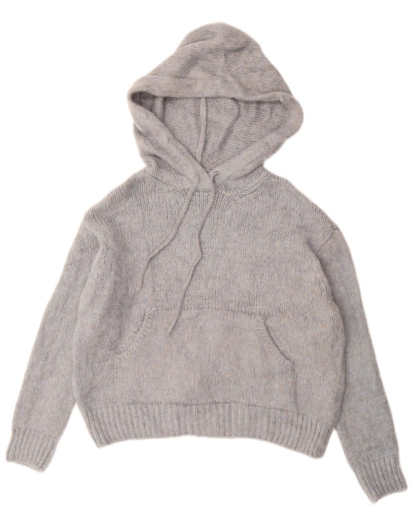 Женский свитер оверсайз с капюшоном ZARA UK 10, маленький синий в крапинку