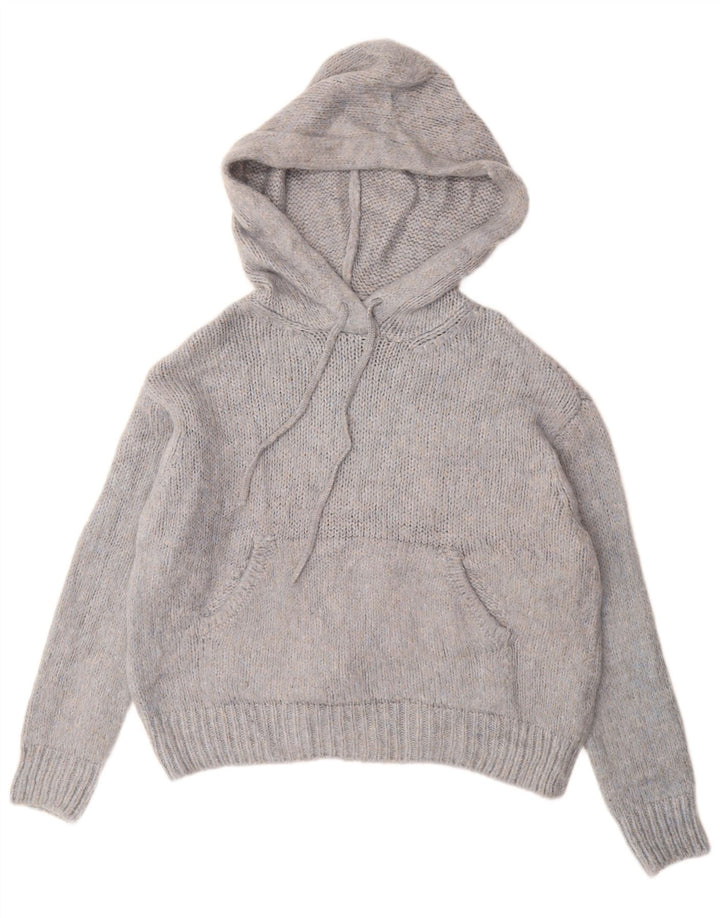 Женский свитер оверсайз с капюшоном ZARA UK 10, маленький синий в крапинку