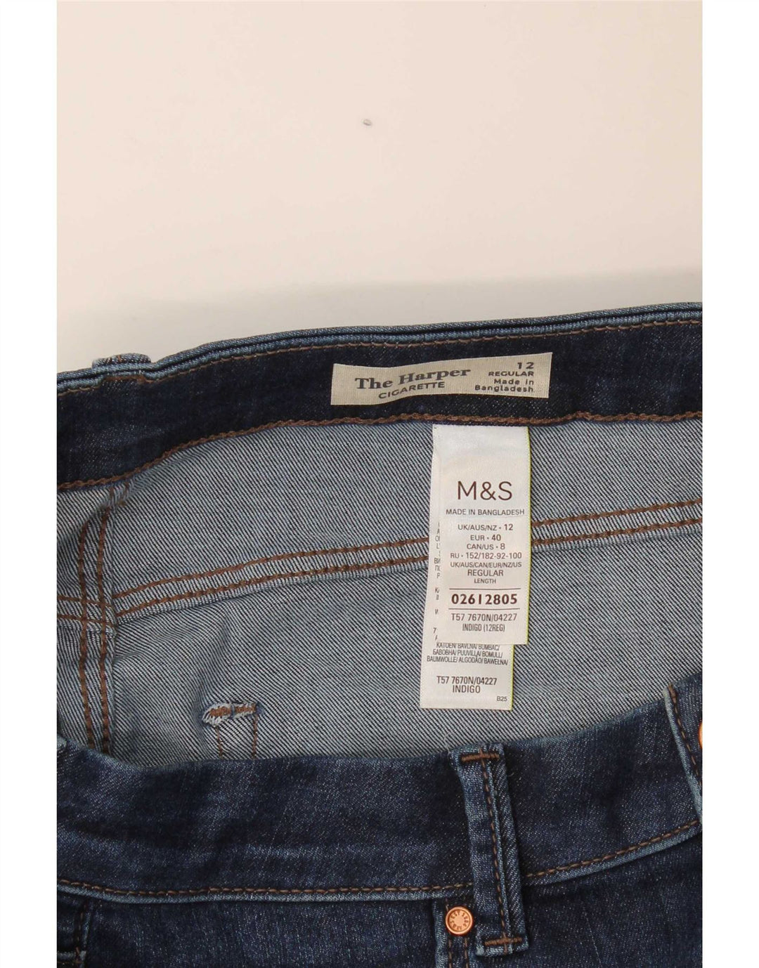 Женские прямые джинсы Marks & Spencer The Harper UK 12 Medium W30 L27 Синие