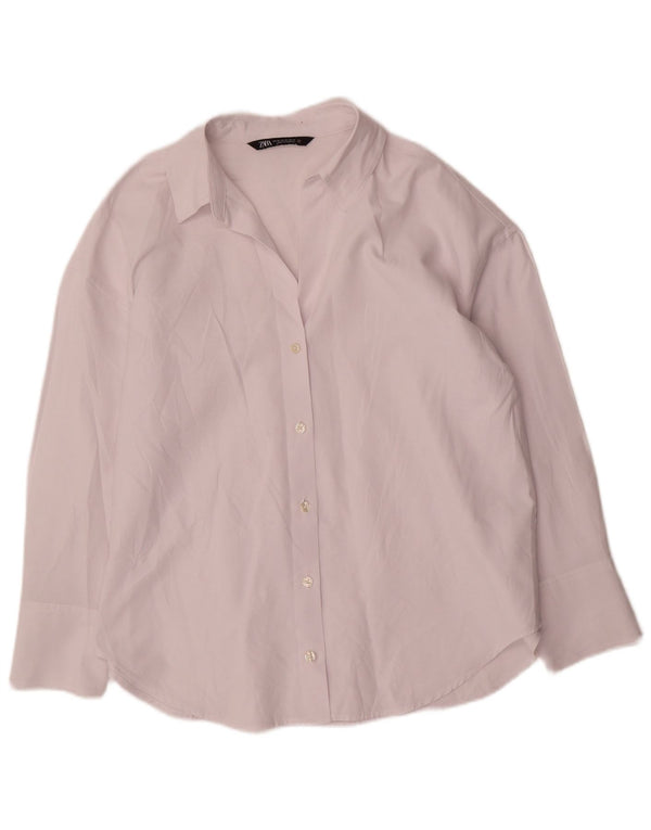 Женская рубашка оверсайз Zara UK 6 XS, белый хлопок
