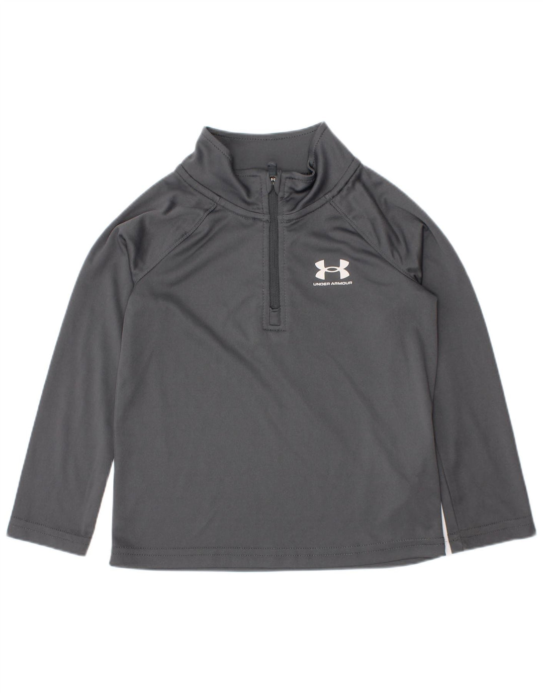 Пуловер с воротником на молнии для мальчиков Under Armour, спортивный костюм, топ из серого полиэстера 2–3 лет
