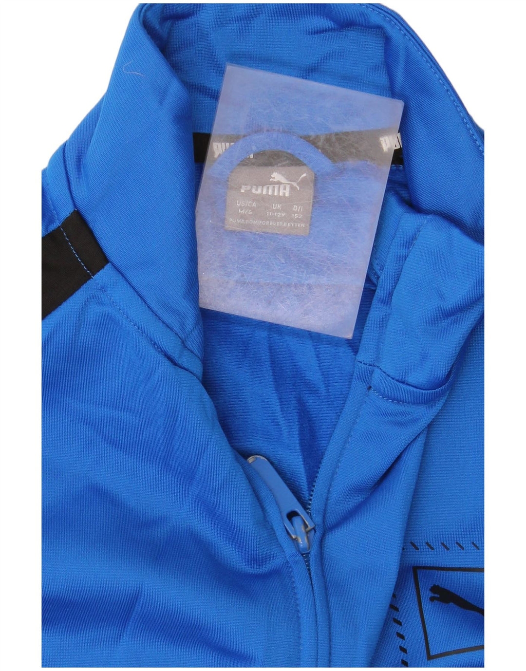 Спортивный костюм PUMA для мальчиков с графическим рисунком, верхняя куртка 11–12 лет, синяя с цветными блоками