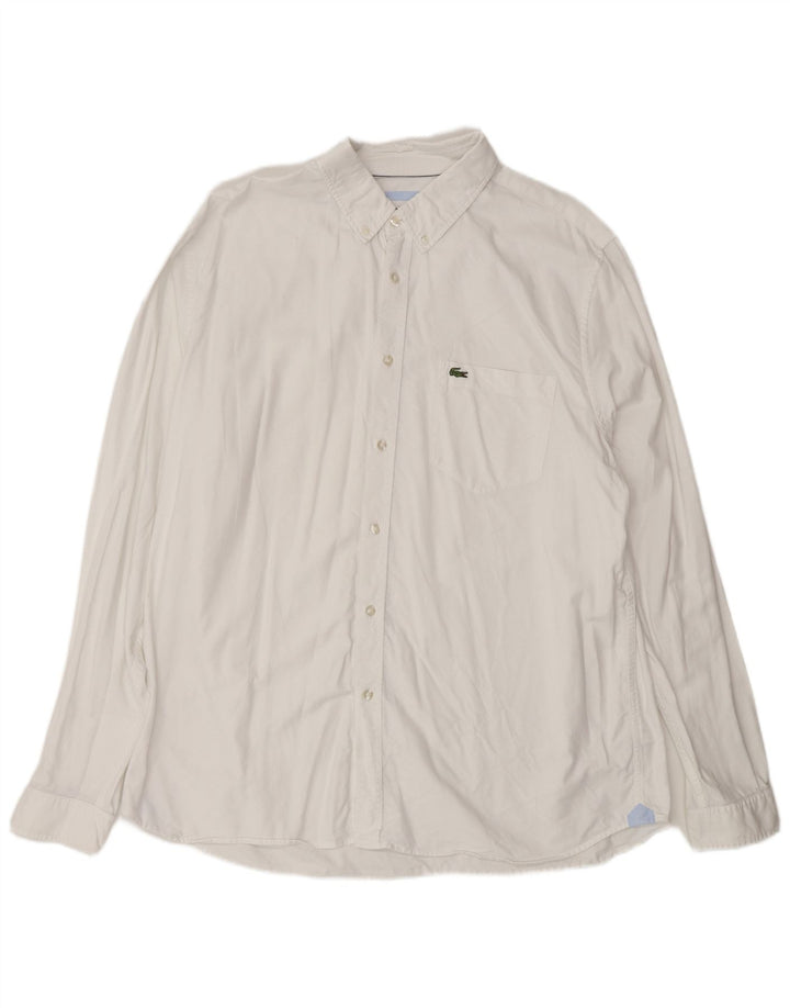 Мужская рубашка стандартного кроя Lacoste, размер 44 XL, белый хлопок
