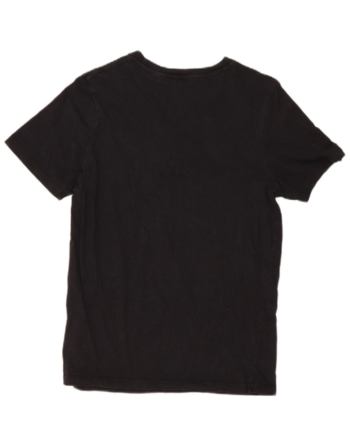 Мужская футболка с рисунком Jack & Jones из хлопка среднего размера, черная