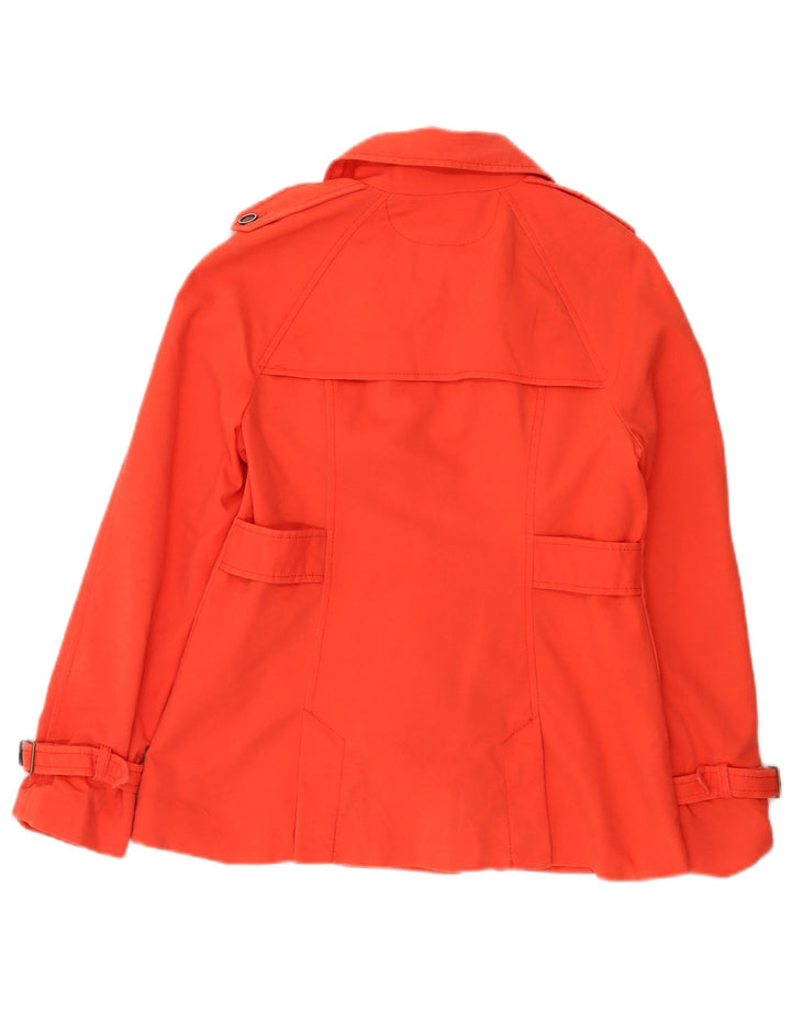 Женский короткий тренч Zara UK 12, хлопок среднего оранжевого цвета