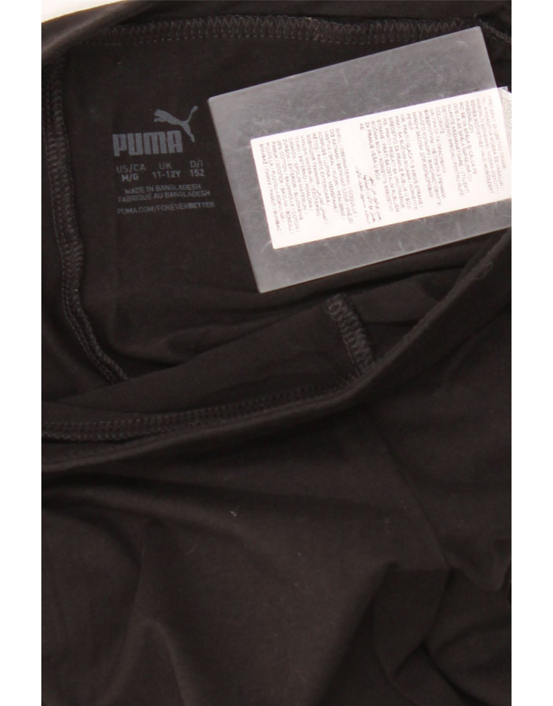 Леггинсы с рисунком для девочек PUMA 11-12 лет, черный хлопок