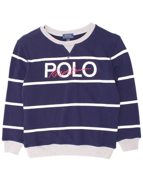 Свитшот Polo Ralph Lauren для мальчиков 6-7 лет, темно-синий в полоску