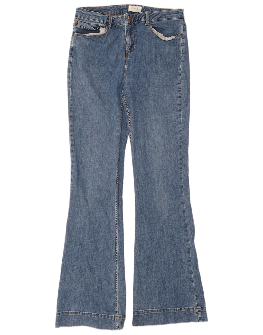 Женские расклешенные джинсы Monsoon UK 12, средние W30 L31, синие, хлопок